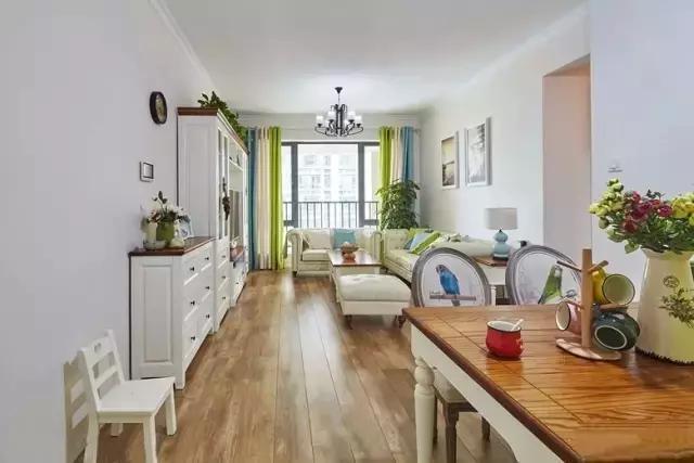 60平美式公寓装修,整面墙的电视柜太漂亮,邻居来一次夸一次!