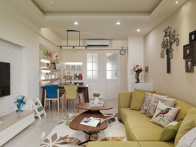 60平米一房现代风格装修有个性，单单电视背景墙就让人侧目！