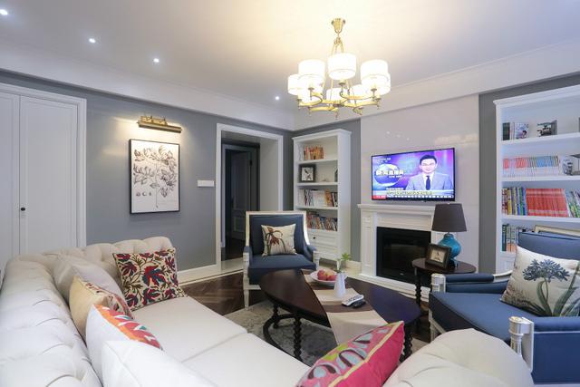 没有阳台的客厅都说很漂亮,晒晒美式风格装修小三房!