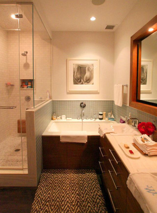 有浴缸还能淋浴的卫生间装修案例!同事们都说太实用了!