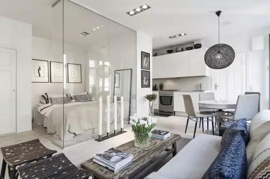 客厅餐厅厨房一体装修方案,小户型空间装修方法!