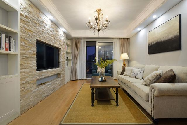朋友乔迁新居,简约美式风格装修,电视背景墙这样装真少见!