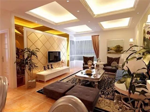 奢华大气的电视背景墙装修案例,欧美家装风格的你要来一套吗?