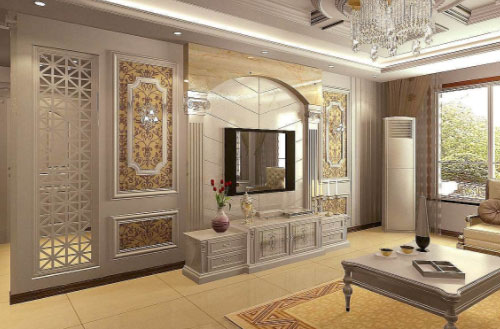 奢华大气的客厅电视背景墙装修,提升客厅装修档次!