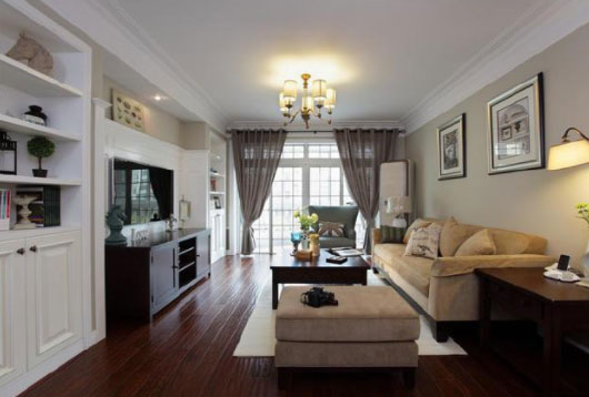 朋友乔迁新居,美式风格装修很大气,最喜欢电视背景墙。