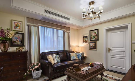 78平美式风格小两房装修案例,米黄色墙面让人眼前一亮!