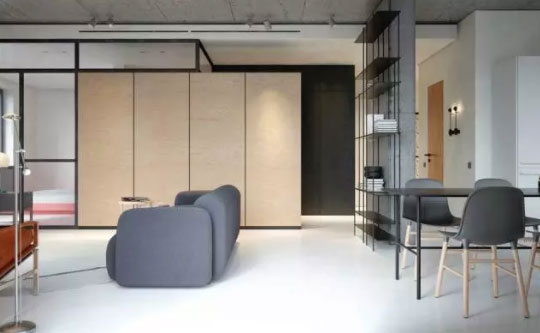 未经装饰的水泥墙面个性二房装修,厨房装修没见过!