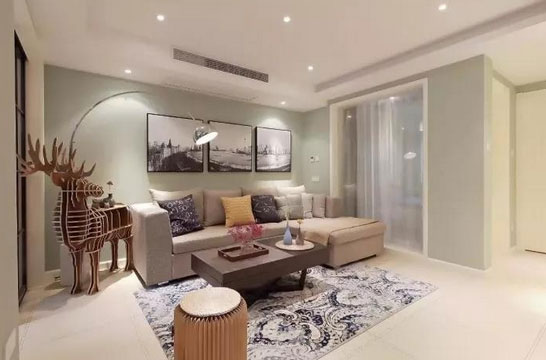 头一次见这么温馨的两房装修案例,淡绿色墙面格外惹人爱!