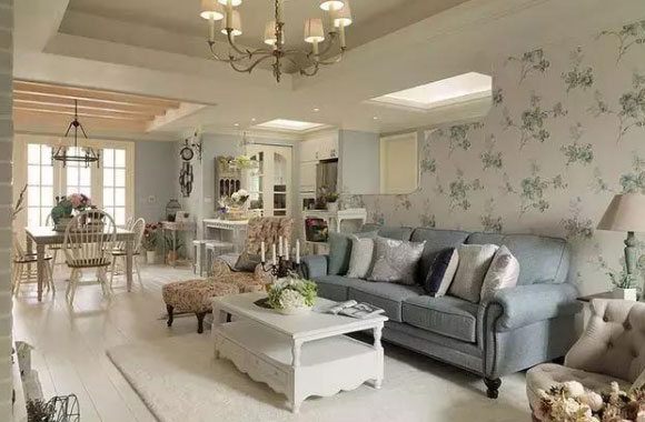 法式风情大三房装修,充满自然田园气息,仿佛在花园!