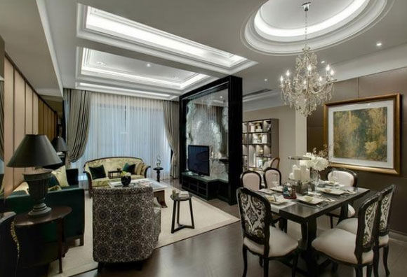 时尚奢华的大四房装修,玻璃床头背景墙,被人说风水不好!