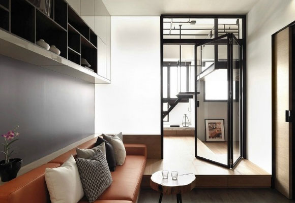 复式公寓装修设计很大胆，时尚前卫，空间利用堪称完美！