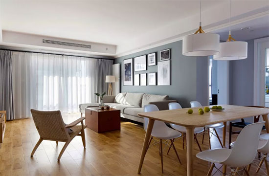 没有独立的餐厅空间?客厅餐厅一体式装修更显大气!