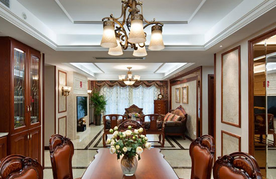 美式风格装修客厅吊顶怎样装?有钱人都这样装,漂亮的不像话!