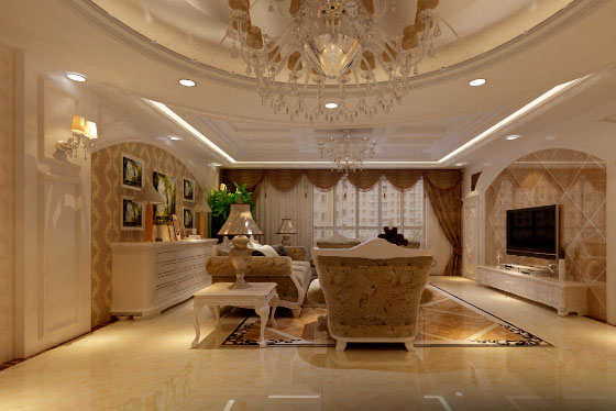 230平五居室装修效果图,奢华欧式风格太高调,留着自己欣赏!