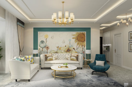 谁说绿色墙面太丑?美式风格装修150平三居室很大气,啪啪打脸!