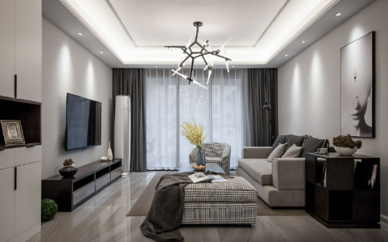 148㎡现代风格三房装修，个性墙纸令人惊喜！格调高雅有木有？