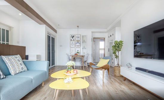 清新北欧风两房装修,墙面开孔做壁橱真心实用,谁见过?