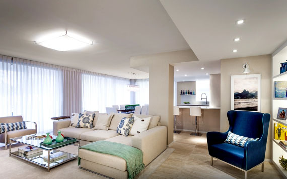 现代风格三房装修很简洁，嵌入式电视墙真漂亮！不要太羡慕哦！