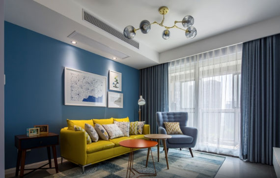 有点混搭的现代风格两房装修，色彩搭配大胆，超喜欢连刷三次！