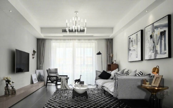 现代风格两房装修，设计简约时尚温馨，餐厅旁开放式书房真实用！