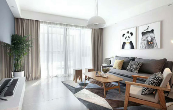 98㎡简约风格三房装修，卧室隐形门设计，嵌入式储物柜真实用！