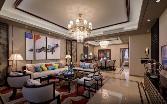 稳重大气的奢侈空间,新中式风格三房装修,就问你喜不喜欢?