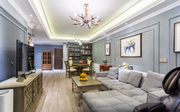 120㎡美式风格三房装修,阳台装修真心漂亮,餐厅酒柜最实用!