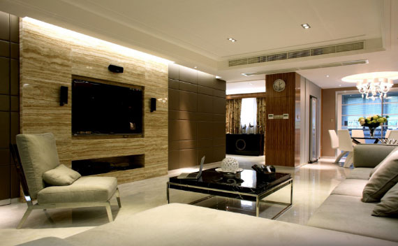 大户型现代风格装修，客厅书房用书柜做隔断墙美观又实用！