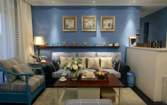 地中海风格装修这样做，美式混搭效果美极了！飘窗设计真实用！