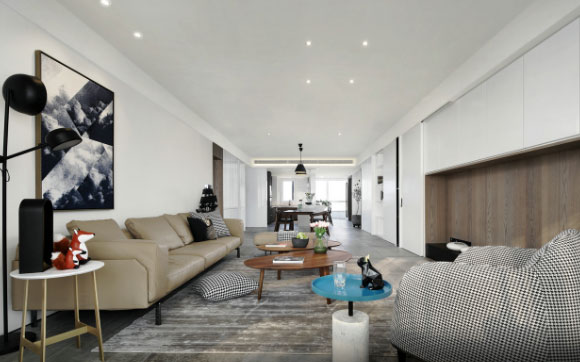 时尚的大三房装修,简洁的色彩搭配极具视觉冲击力!喜欢吗?