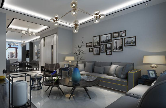 少见的港式风格三房装修设计，全屋灰色墙面，主卧室设计最实用！