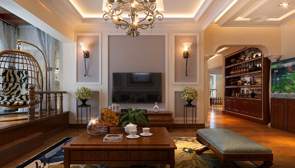 华而不奢的美式风格三房装修,阳台地面抬高,多出一间房!