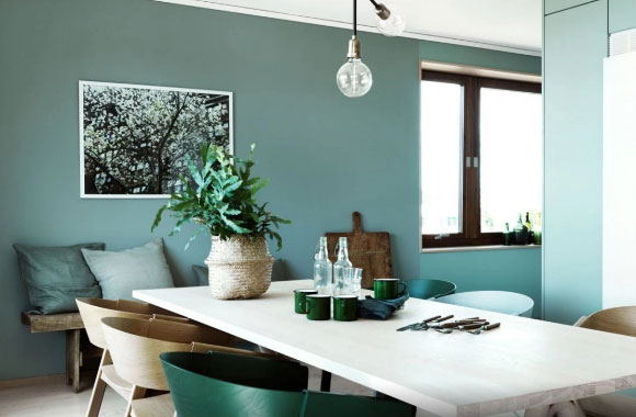 两房装修另类个性,深绿色空间格外清凉!穷屌丝的装修心得!