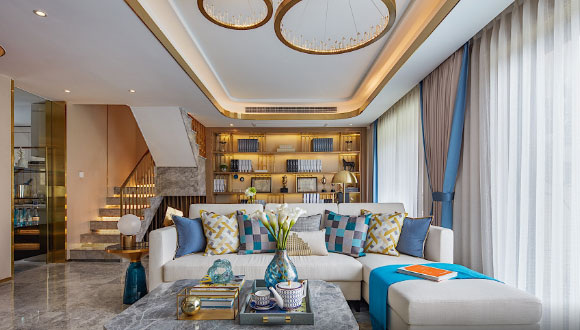 200平米美式风格豪宅装修奢华大气,色彩搭配真是太完美!晒晒!