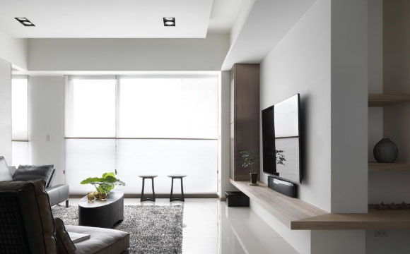 时尚简约的现代风格装修，悬空电视柜真漂亮，卧室最实用！