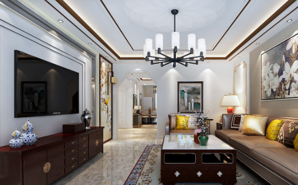 180㎡新中式风格三房装修设计，内敛低调的奢华质感，真是漂亮！