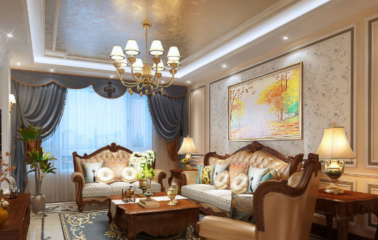 美式风格三房装修设计效果图，优雅大气的美感让人爱不释手！