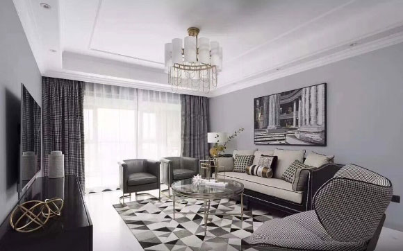 现代美式风格装修，简约时尚又不失大气美感，餐厅实用极了！