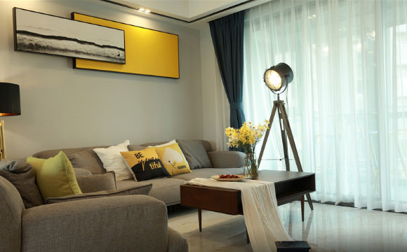 时尚靓丽的北欧风三房装修,不规则厨房装修空间利用超完美!