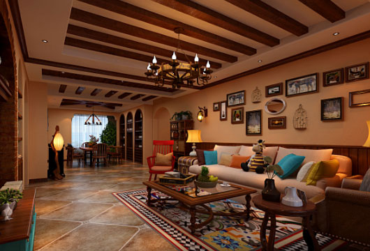 古朴而庄严的传统美式风格装修,复古的年代感令人回味无穷!