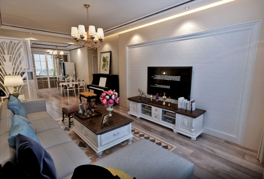 小户型空间怎样设计？鞋柜酒柜一体的简约美式风格装修，晒晒！