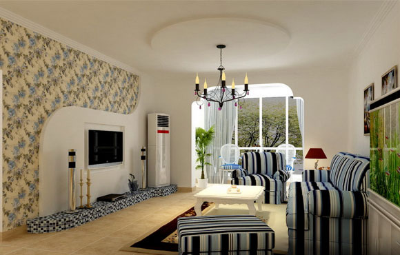 地中海风格装修不是只有蓝色,用砖头砌电视柜真是没见过!