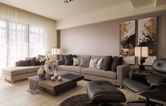 时尚的现代风格装修，融入中式元素，色彩柔和却漂亮极了！