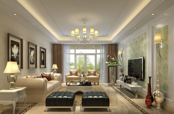 三组简约欧式风格装修效果图,淡淡的田园气息让人倍感亲切!