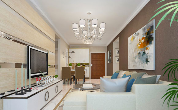 简洁的现代风格装修设计，棕色墙面很少见，卧室阳台设计最惬意！