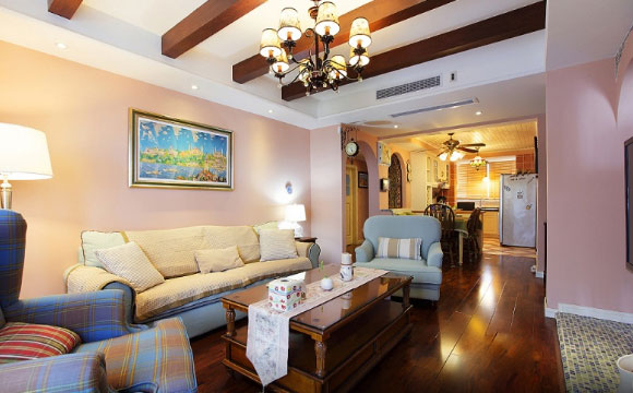 色彩搭配大胆的美式田园风格装修,温馨的家居空间倍感亲切!