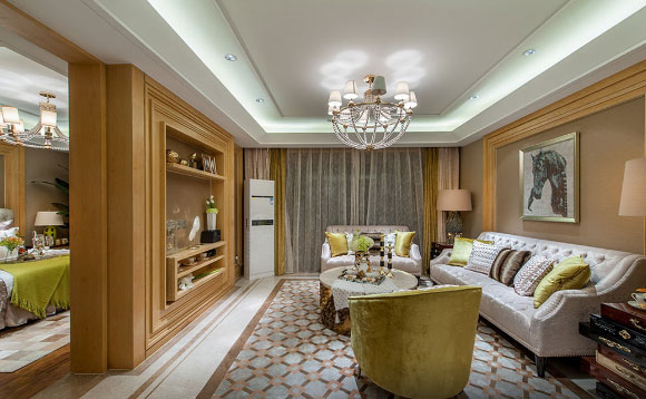 格调优雅的欧式风格装修,电视柜装满墙,餐厅装修太漂亮了!