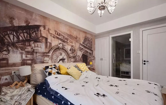 另类个性的床头背景墙装修设计，这样的卧室装修能流行一辈子！