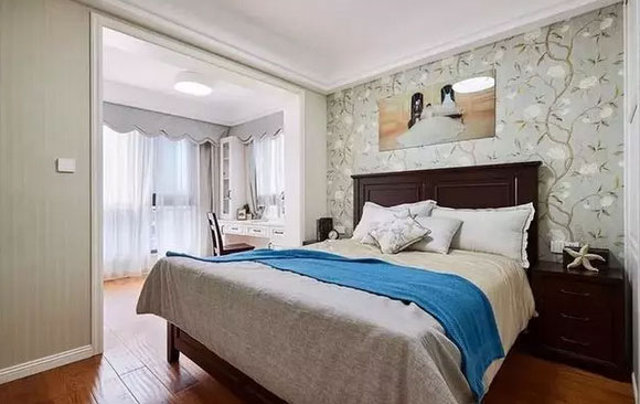 卧室床头背景墙怎样装修更漂亮?试试带图案的墙纸吧,真好看!