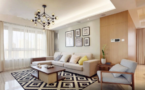 简约风格三房装修，卧室设计真心舒适！餐桌装水龙头见过吗？